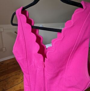 Banana Republic Scalloped pink dress